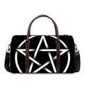 Black And White Pentagram Symbol Print Duffel Bag