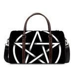 Black And White Pentagram Symbol Print Duffle Bag