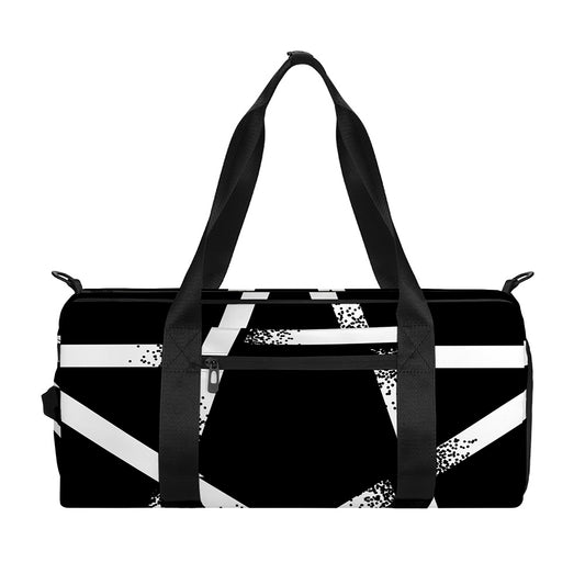 Black And White Pentagram Symbol Print Gym Bag