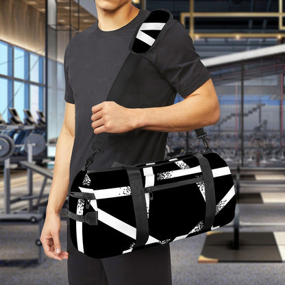 Black And White Pentagram Symbol Print Gym Bag