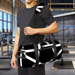 Black And White Pentagram Symbol Print Gym Bag