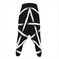 Black And White Pentagram Symbol Print Hammer Pants