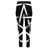 Black And White Pentagram Symbol Print High-Waisted Pocket Leggings