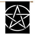 Black And White Pentagram Symbol Print House Flag