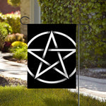 Black And White Pentagram Symbol Print House Flag