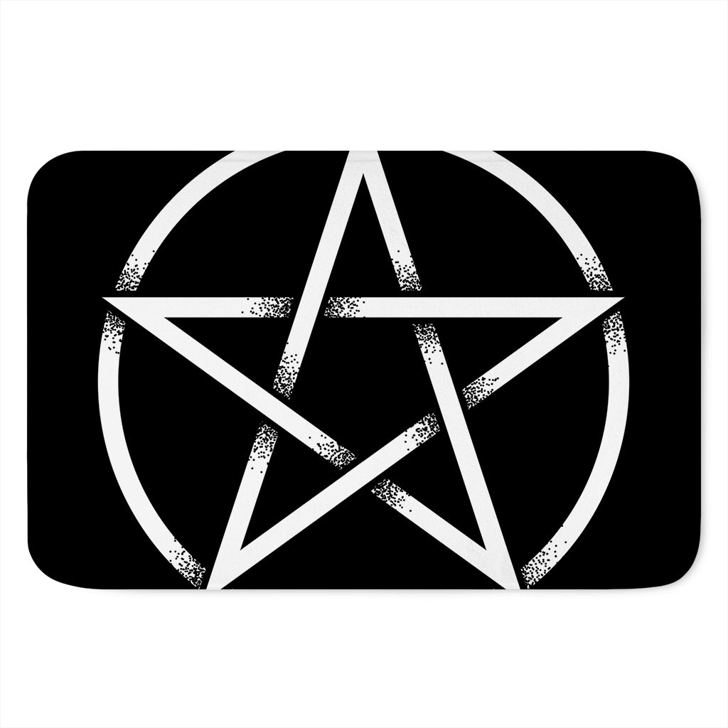 Black And White Pentagram Symbol Print Indoor Door Mat