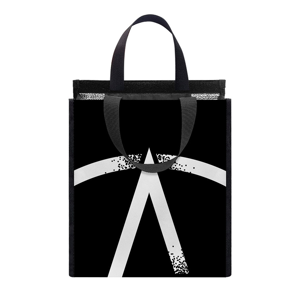 Black And White Pentagram Symbol Print Insulated Lunch Tote