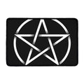 Black And White Pentagram Symbol Print Kitchen Mat