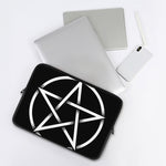 Black And White Pentagram Symbol Print Laptop Sleeve
