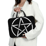 Black And White Pentagram Symbol Print Laptop Sleeve With Handle