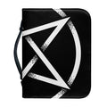 Black And White Pentagram Symbol Print Leather Bible Cover