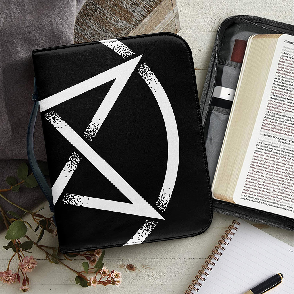 Black And White Pentagram Symbol Print Leather Bible Cover