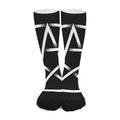 Black And White Pentagram Symbol Print Long Socks