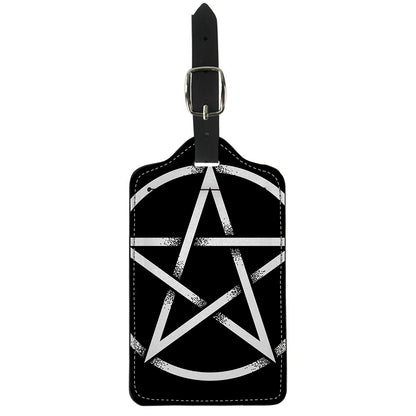 Black And White Pentagram Symbol Print Luggage Tag