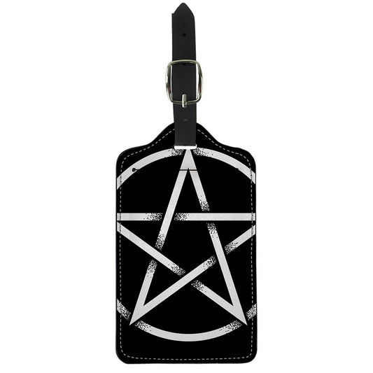 Black And White Pentagram Symbol Print Luggage Tag