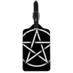 Black And White Pentagram Symbol Print Luggage Tag