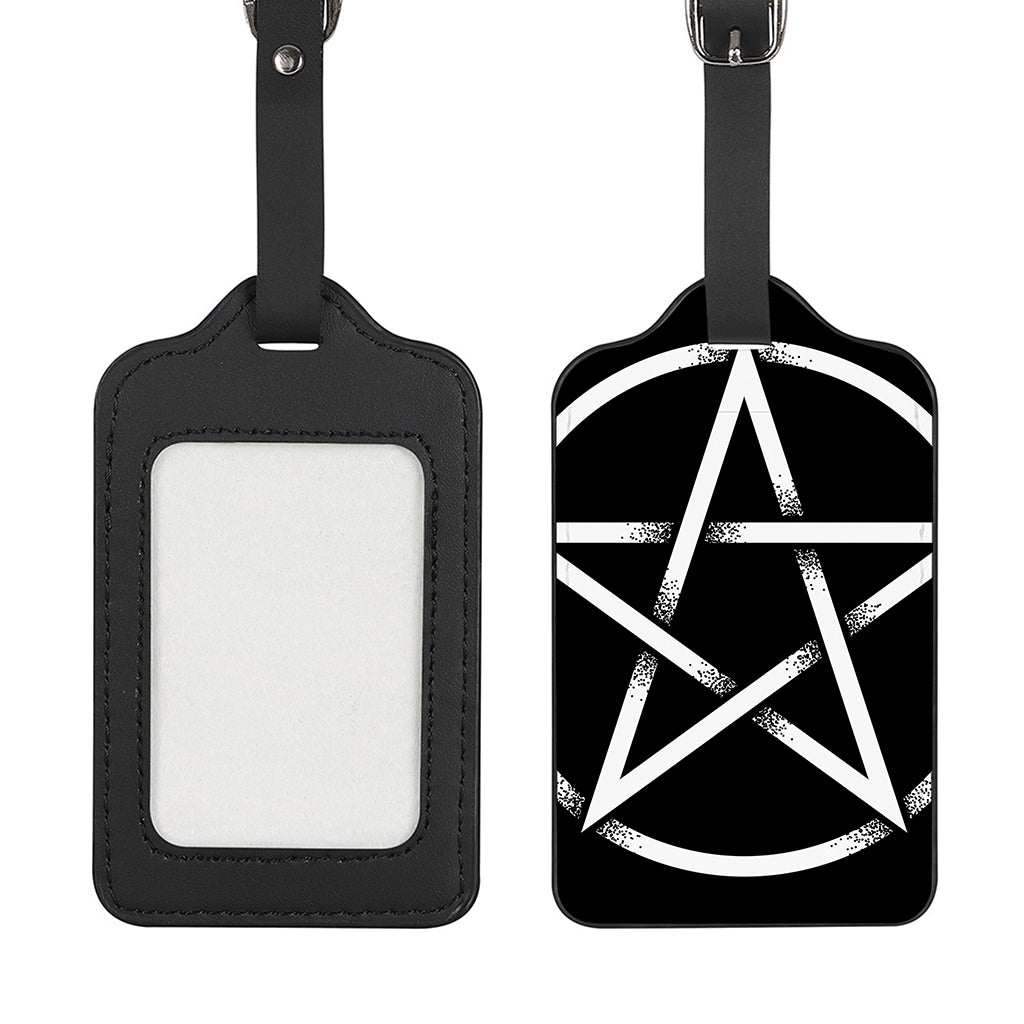 Black And White Pentagram Symbol Print Luggage Tag