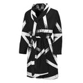 Black And White Pentagram Symbol Print Men's Bathrobe