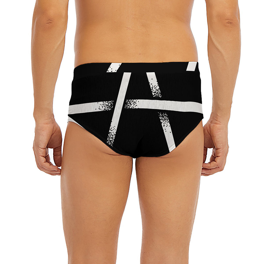 Black And White Pentagram Symbol Print Men's Briefs