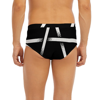 Black And White Pentagram Symbol Print Men's Briefs