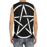 Black And White Pentagram Symbol Print Men's Fitness Tank Top