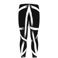 Black And White Pentagram Symbol Print Men's Leggings