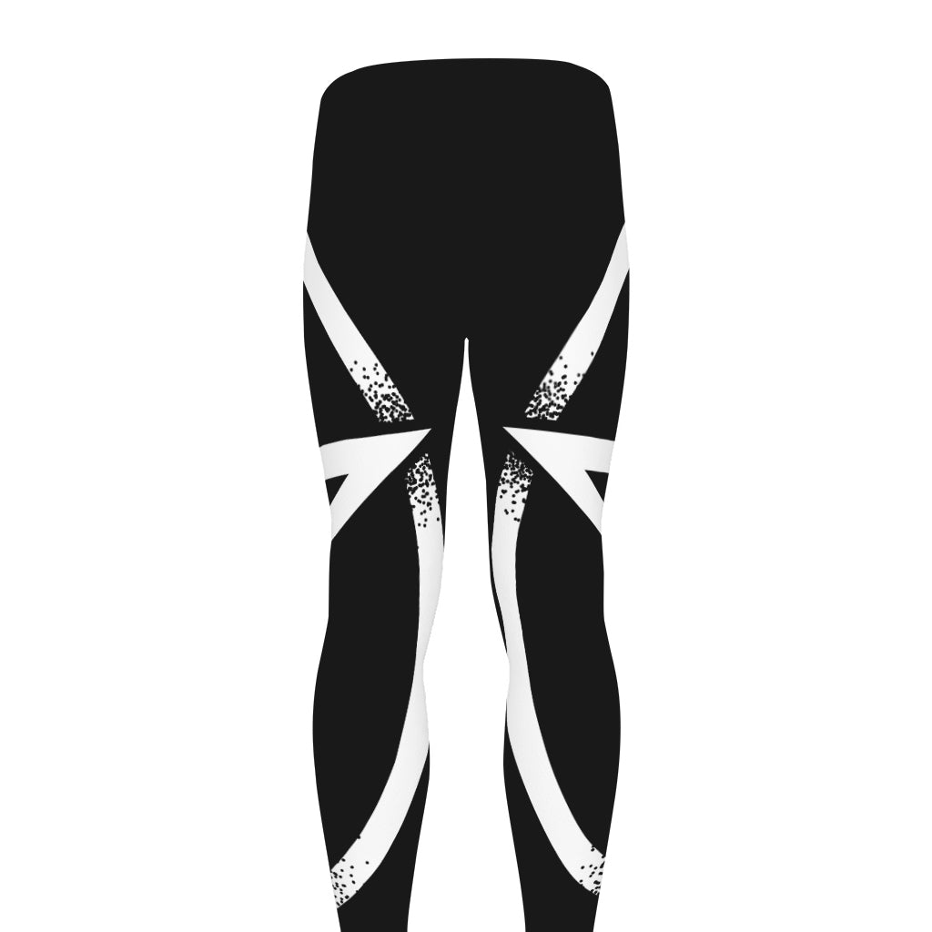 Black And White Pentagram Symbol Print Men's leggings