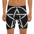 Black And White Pentagram Symbol Print Men's Long Boxer Briefs
