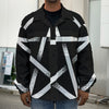 Black And White Pentagram Symbol Print Men's Shirt Jacket