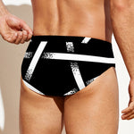 Black And White Pentagram Symbol Print Men's Swim Briefs