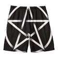 Black And White Pentagram Symbol Print Men's Swim Trunks