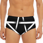 Black And White Pentagram Symbol Print Men's Triangle Swim Briefs