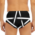 Black And White Pentagram Symbol Print Men's Triangle Swim Briefs