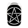 Black And White Pentagram Symbol Print Mesh Laundry Hamper