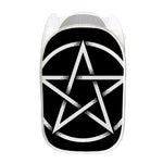 Black And White Pentagram Symbol Print Mesh Laundry Hamper
