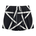 Black And White Pentagram Symbol Print Mesh Shorts