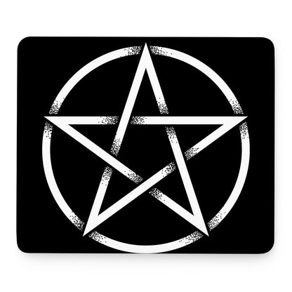Black And White Pentagram Symbol Print Mouse Pad