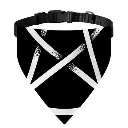 Black And White Pentagram Symbol Print Over The Collar Dog Bandana