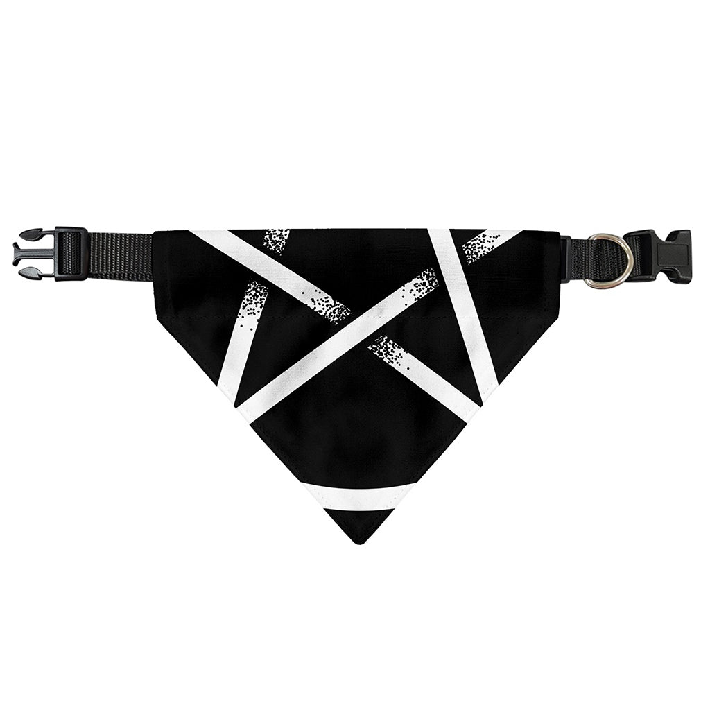 Black And White Pentagram Symbol Print Over The Collar Dog Bandana