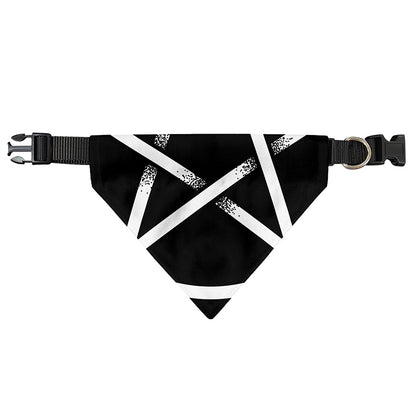 Black And White Pentagram Symbol Print Over The Collar Dog Bandana