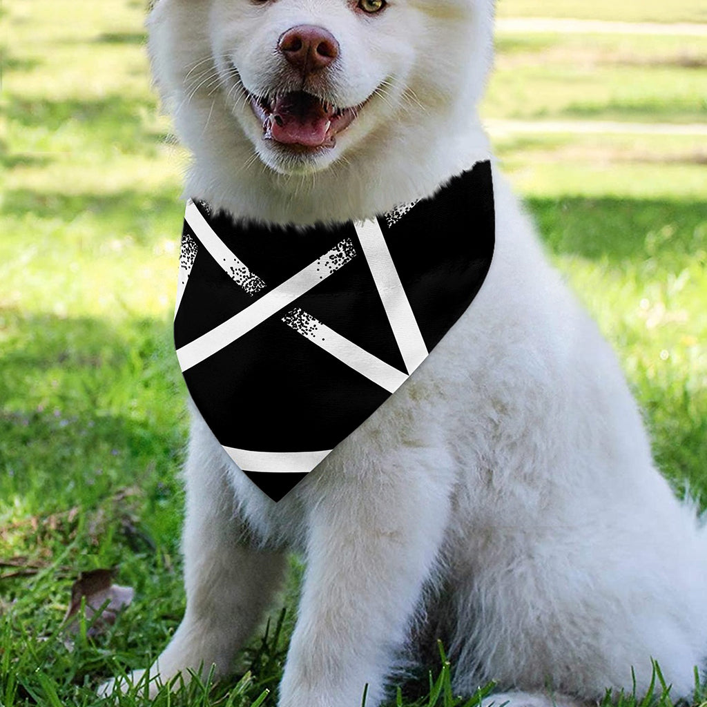 Black And White Pentagram Symbol Print Over The Collar Dog Bandana