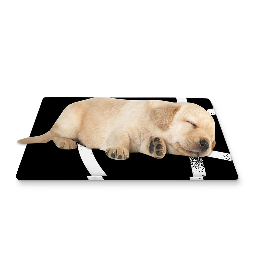 Black And White Pentagram Symbol Print Pet Cooling Mat Cover