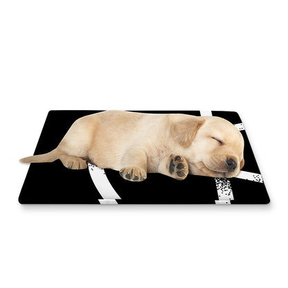 Black And White Pentagram Symbol Print Pet Cooling Mat Cover