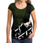 Black And White Pentagram Symbol Print Pet Sling Carrier