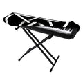 Black And White Pentagram Symbol Print Piano Keyboard Cover