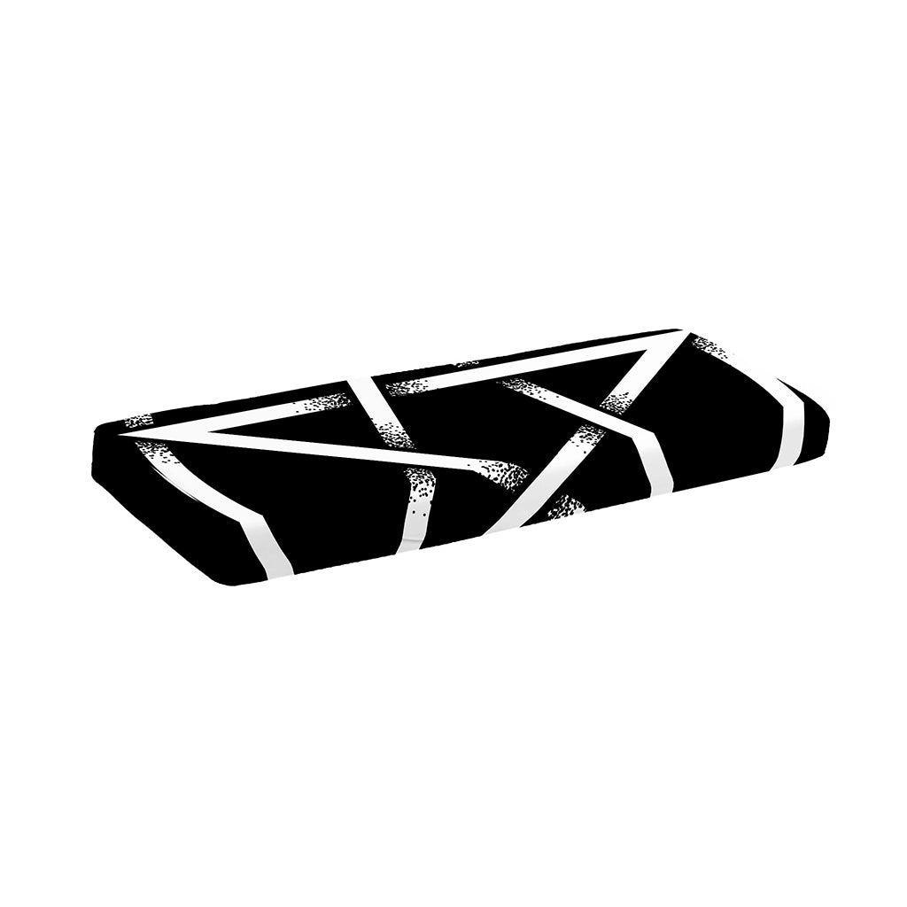 Black And White Pentagram Symbol Print Piano Keyboard Cover