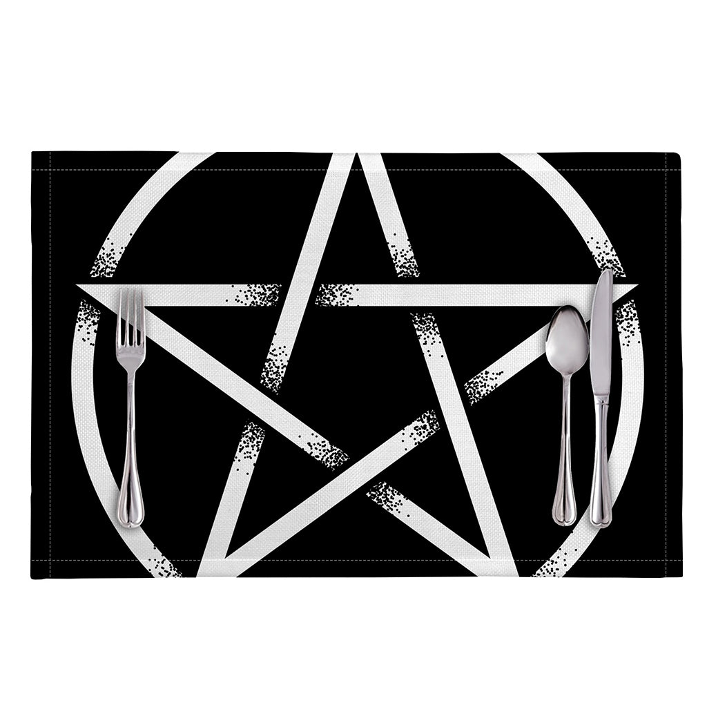 Black And White Pentagram Symbol Print Placemat