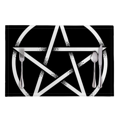 Black And White Pentagram Symbol Print Placemat