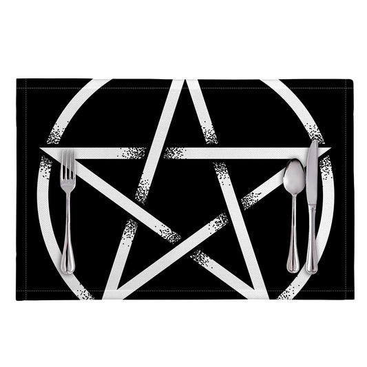 Black And White Pentagram Symbol Print Placemat