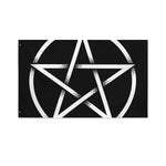 Black And White Pentagram Symbol Print Polyester Flag